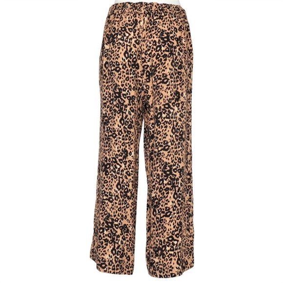 Aritzia Wilfred Faun High Waisted Cropped Wide-Leg leopard Print Pants Size S - Picture 2 of 10
